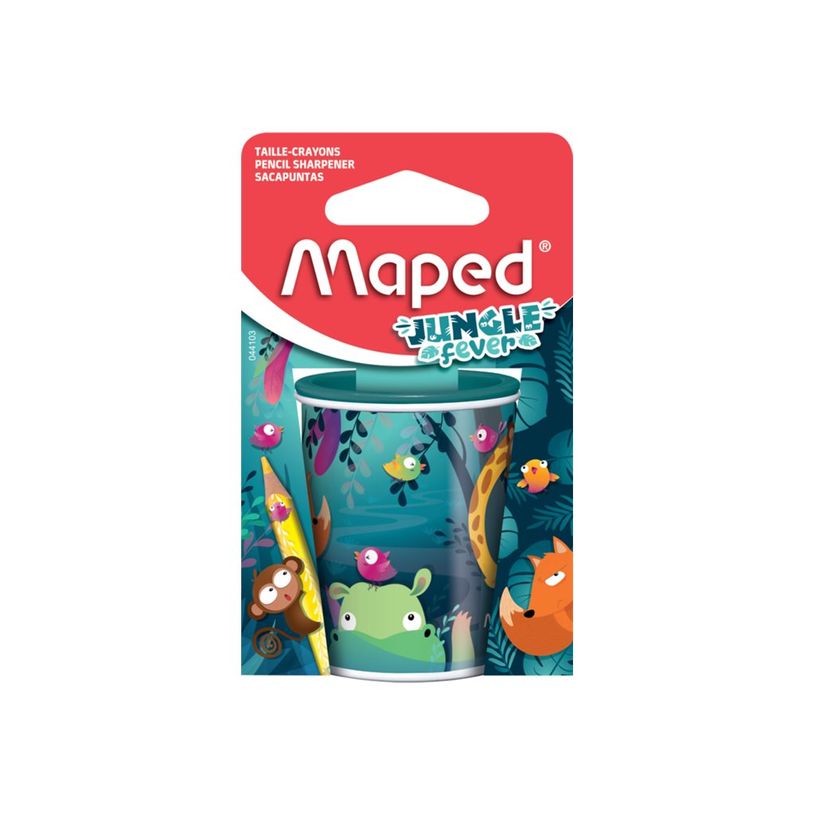 3154140441036-Maped Jungle Fever -Taille-crayons canette - 2 trous (blister 100% carton)-P_405157908_1-1