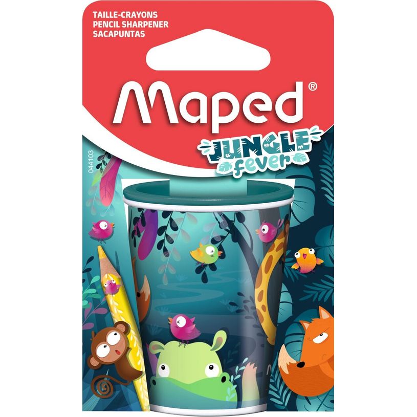 3154140441036-Maped Jungle Fever -Taille-crayons canette - 2 trous (blister 100% carton)-P_405157908_2-0