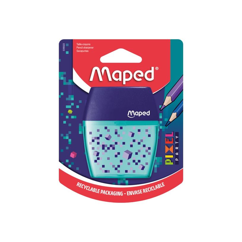 3154140350222-Maped Pixel Party - Taille-crayons Shaker - 2 trous (blister)-P_405157920_2-1