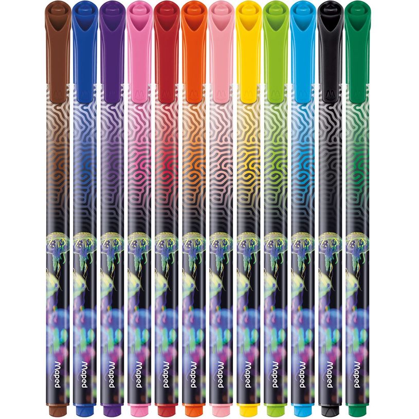 3154148444039-Maped Deepsea Paradise - 12 Feutres Premium - pointe 2,5mm - pochette carton-P_405157935_2-1