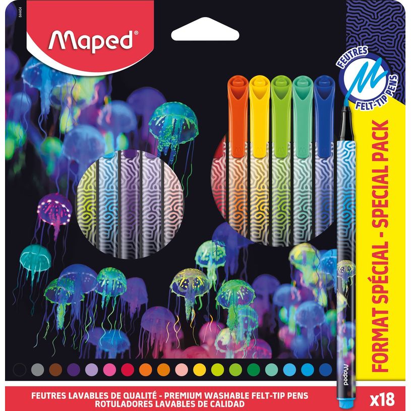 3154148444046-Maped Deepsea Paradise - 18 Feutres Premium - pointe 2,5mm - pochette carton-P_405157936_1-0
