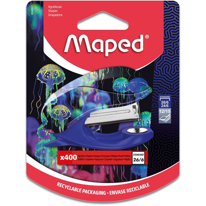 3154144040037-Maped Deepsea Paradise - Mini agrafeuse 26/6 + 400 agrafes (blister)-P_405157953_1-0