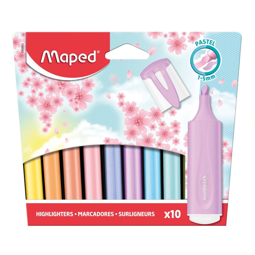 3154147409039-Maped Fluo'Peps Pastel - Boite de 10 Surligneurs - couleurs assorties-P_405157972_1-0