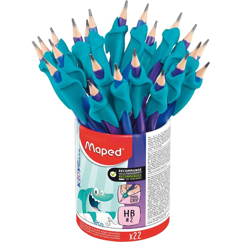 3154148535027-Maped Kidy'Learn - Pot de 22 Crayons graphite Blackpep's triangulaire HB - embout gomme + guides d-P_405157976_1-0