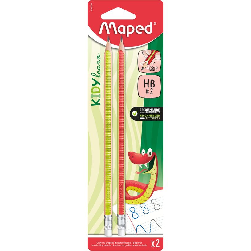 3154148536000-Maped Kidy'Learn - Blister de 2 Crayons graphite Blackpep's triangulaire HB - embout gomme - texture antidéra-P_405157978_1-0