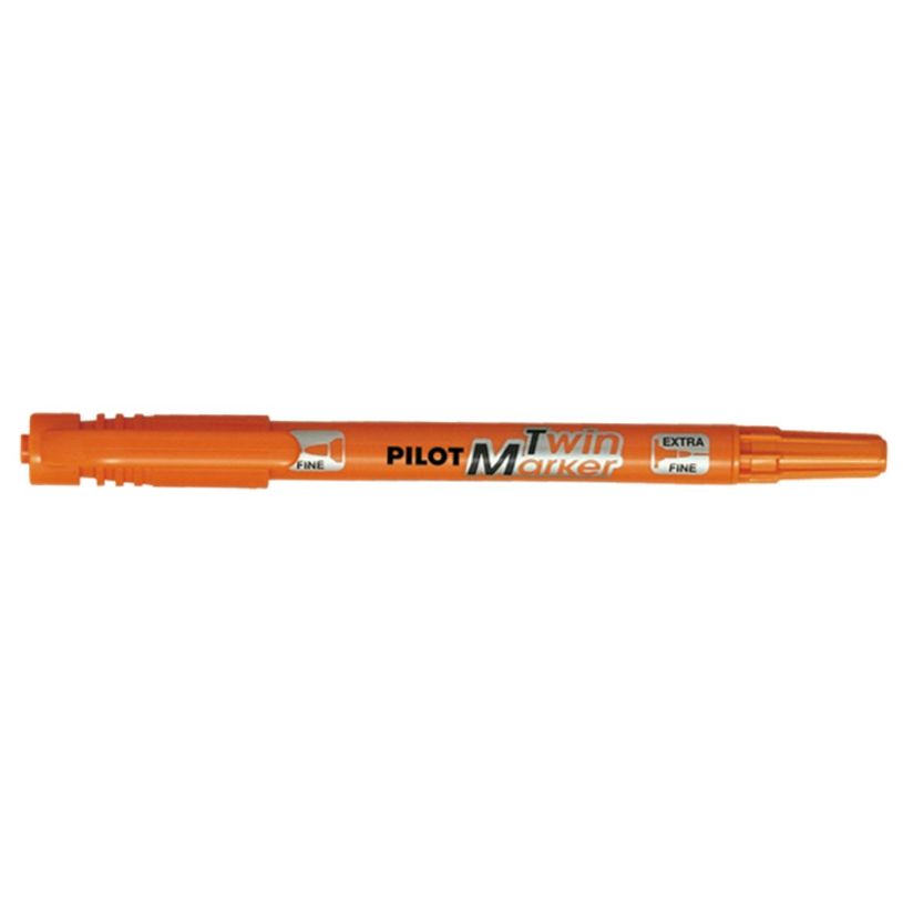 4902505169694-Pilot TWIN MARKER - Marqueur permanent - double pointe fine / extra fine - orange--0