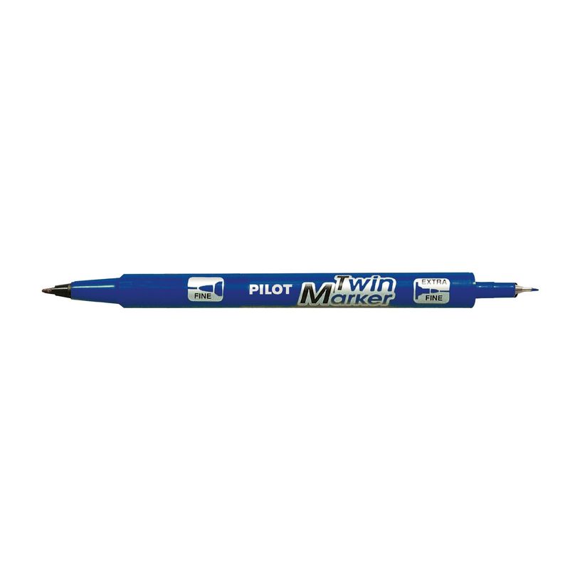 4902505342103-Pilot TWIN MARKER - Marqueur permanent - double pointe fine et extra fine - bleu-P_405158003_3-3