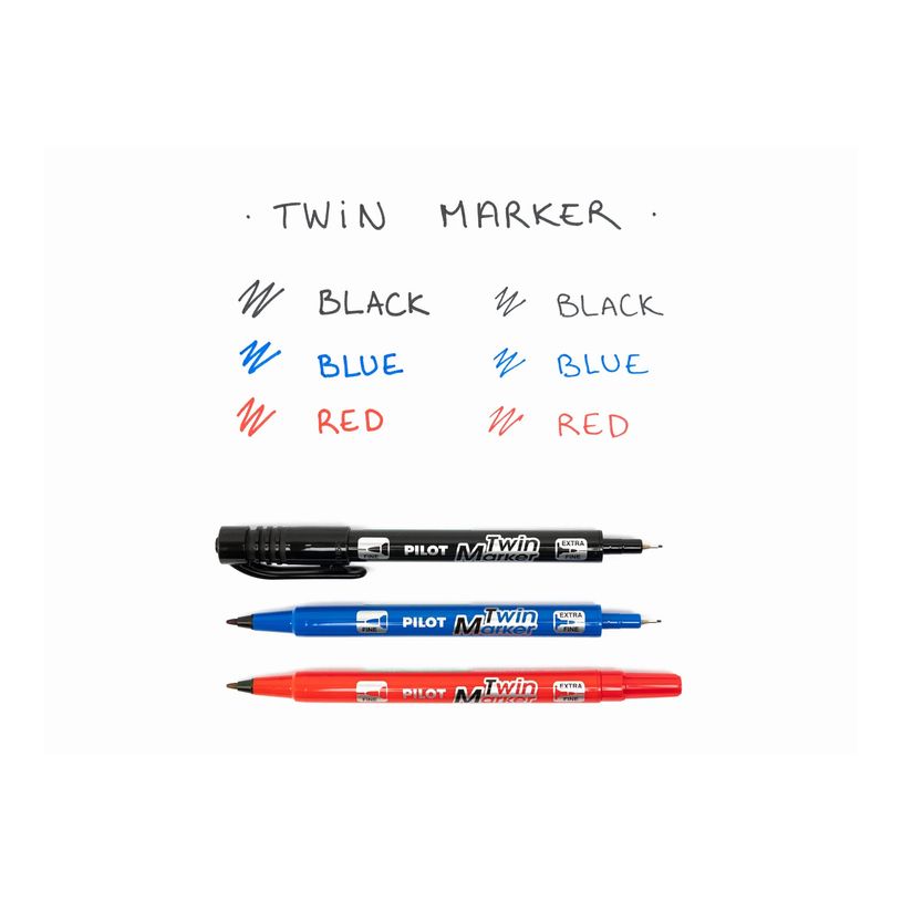 4902505342097-Pilot TWIN MARKER - Marqueur permanent - double pointe fine et extra fine - rouge-P_405158004_2-2