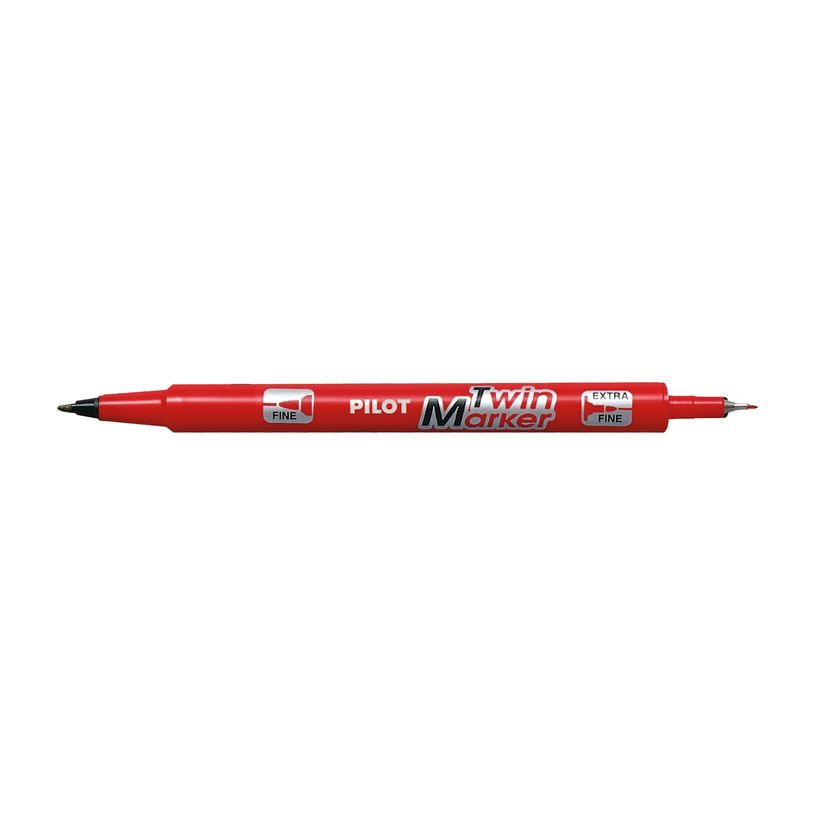 4902505342097-Pilot TWIN MARKER - Marqueur permanent - double pointe fine et extra fine - rouge-P_405158004_4-1