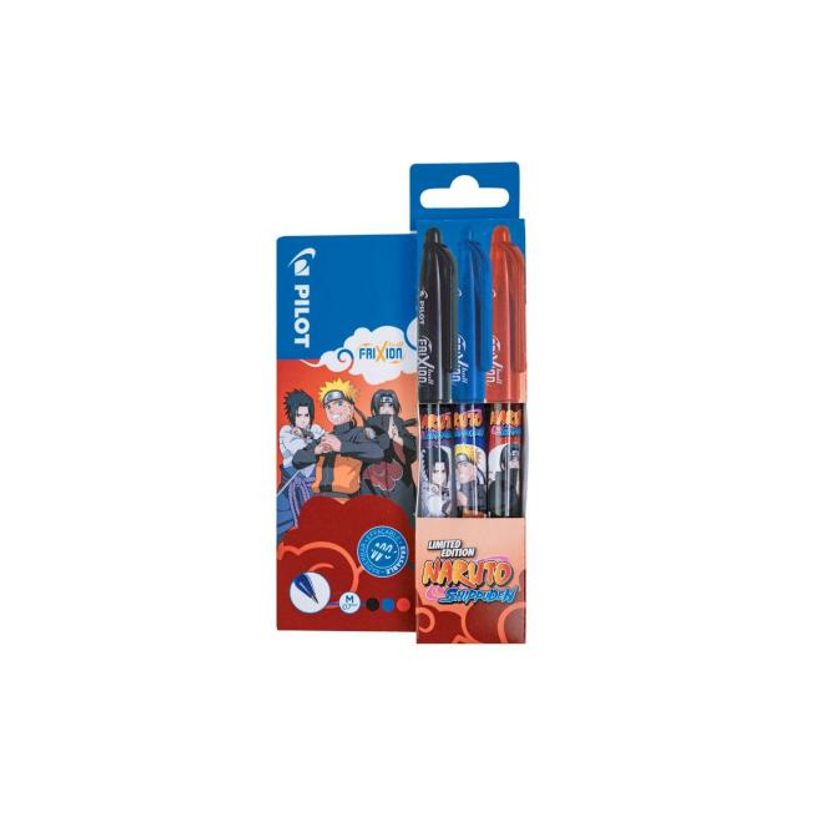 3131910435136- Pilot Frixion Ball Naruto - Pack de 3 Rollers effaçables - 0,7 mm - couleurs assorties-P_405158019_1-0