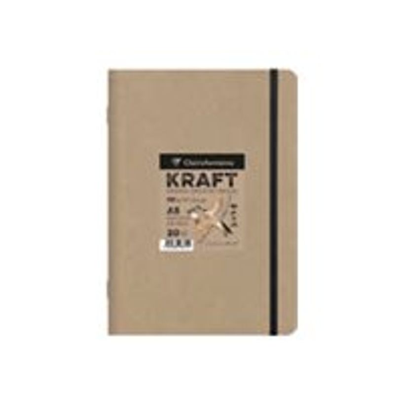 3329689759380-Clairefontaine Kraft - Carnet de dessin - A4 - 20 feuilles - 115 gr-P_405158039_1-0