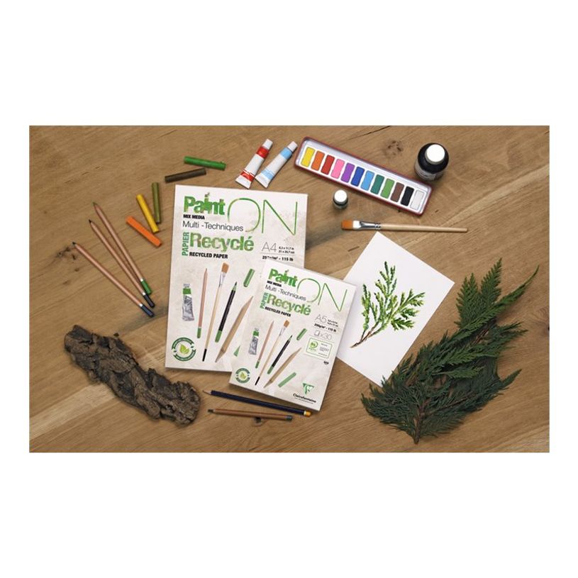 3329689757409-Clairefontaine Paint On - Bloc de dessin encollé - A5 - 30 feuilles - 250 gr-P_405158045_2-1