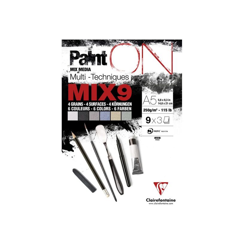 3329689600743-Clairefontaine Paint ON Mix Media - Bloc dessin - 27 feuilles - A5 - 250 gr-P_405158048_4-1