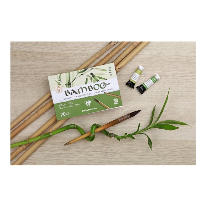 3329689759182-Clairefontaine Bamboo - Bloc encollé aquarelle - 20 feuilles - A5 - 250 gr-P_405158051_3-2