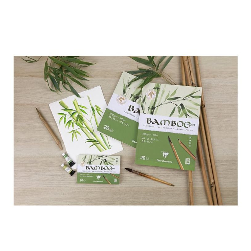3329689759182-Clairefontaine Bamboo - Bloc encollé aquarelle - 20 feuilles - A5 - 250 gr-P_405158051_4-3