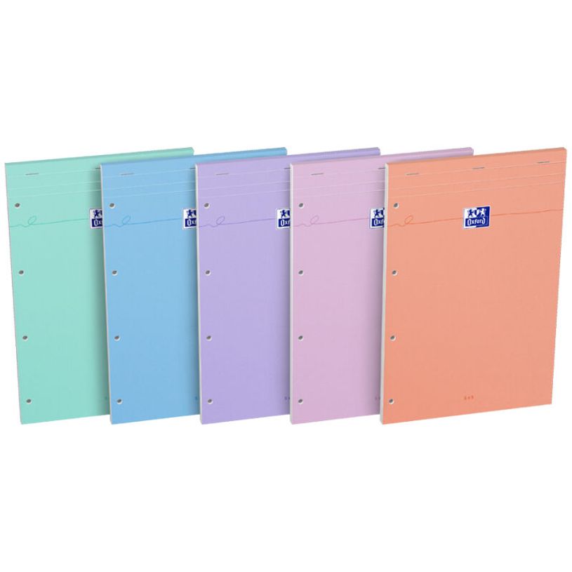3020120221922-Oxford Pastel - Bloc notes perforé 21 x 31,5 cm - 160 pages - grands carreaux - disponibl-P_405158064_1-0