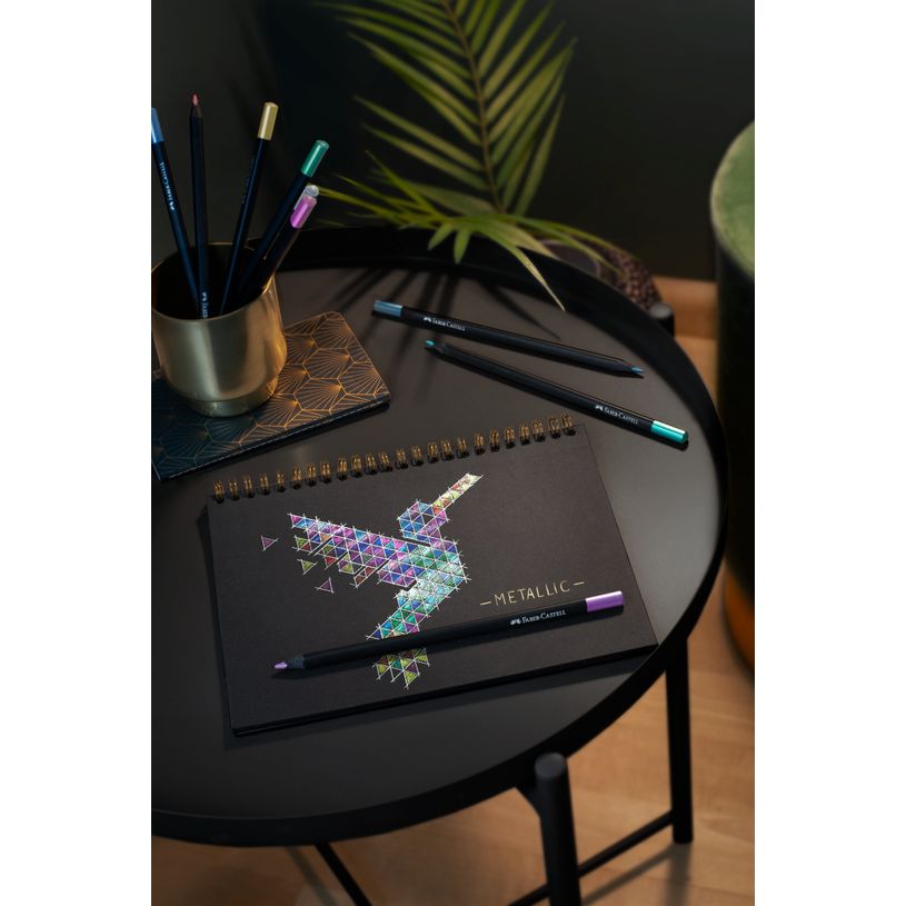 4005401164159-Faber Castell - 12 crayons de couleur - Black Edition Metallic -P_405158081_4-3