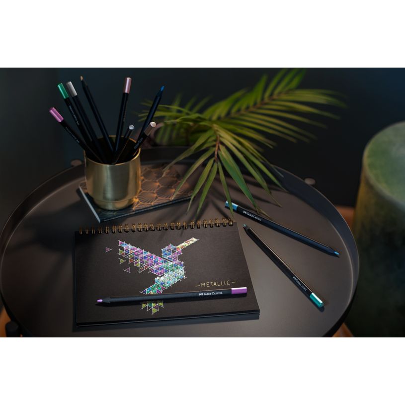 4005401164159-Faber Castell - 12 crayons de couleur - Black Edition Metallic -P_405158081_5-4