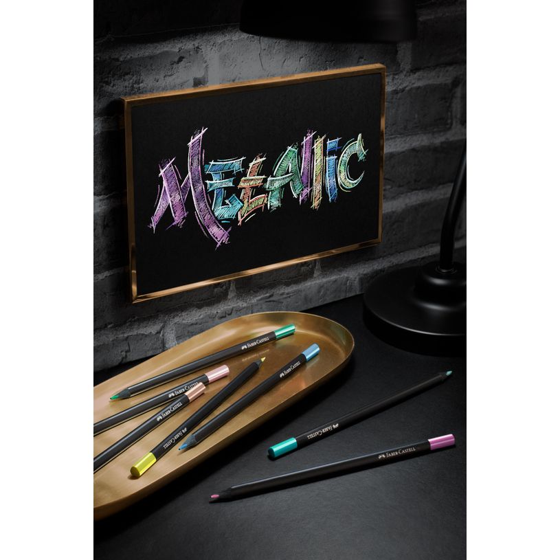 4005401164159-Faber Castell - 12 crayons de couleur - Black Edition Metallic -P_405158081_6-5