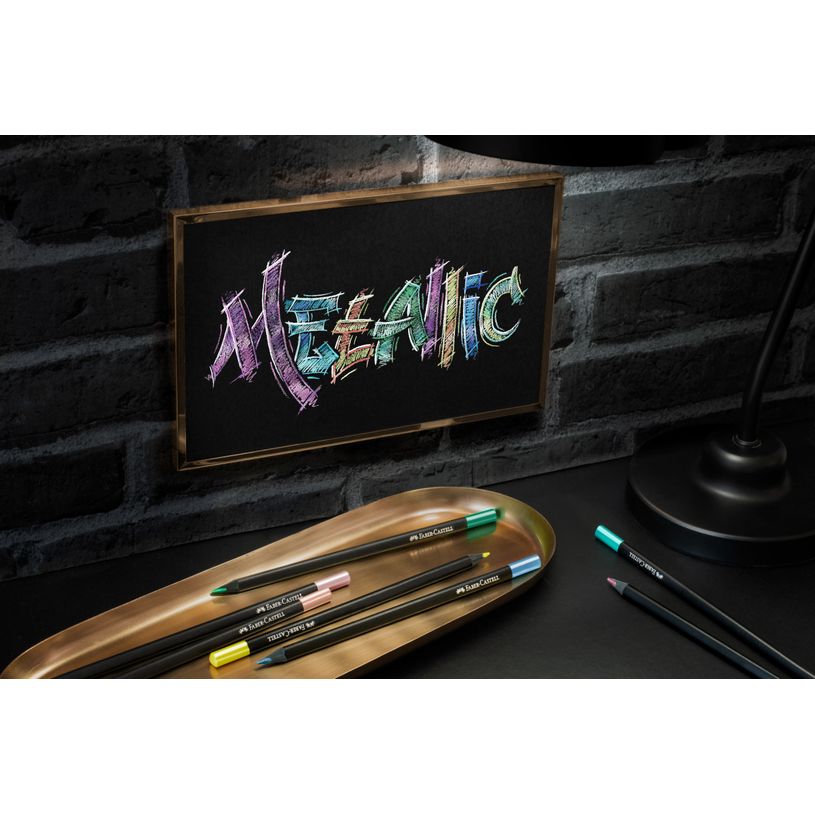 4005401164159-Faber Castell - 12 crayons de couleur - Black Edition Metallic -P_405158081_7-6