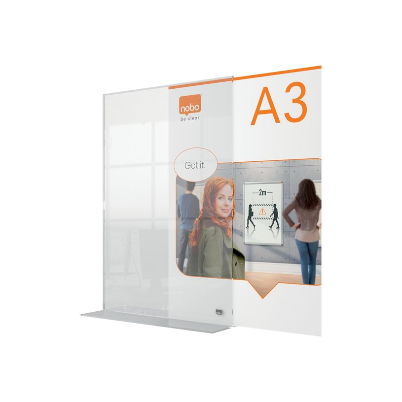 5028252620833-Nobo Premium Plus - Présentoir - dessus de table - pour A3 - double face - clair-P_405159879_1-0
