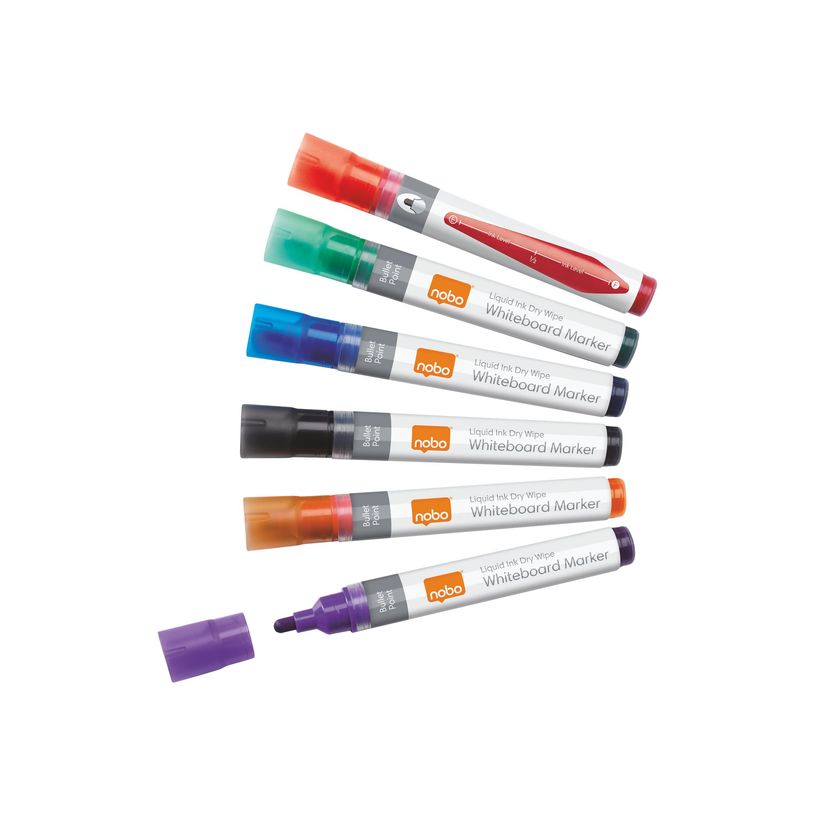 5028252119719-Nobo Liquid Ink - marqueur - noir, rouge, bleu, vert, orange, pourpre (pack de 6)-P_405159958_1-0