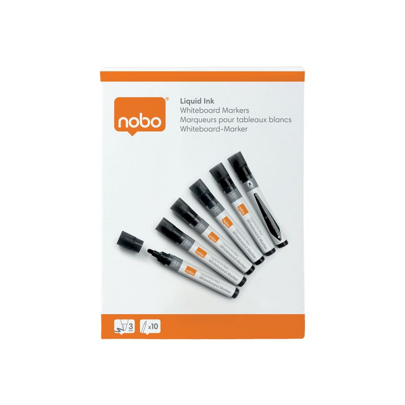 5028252612821-Nobo Liquid Ink - 10 Marqueurs - non permanent - pour verre, tableau blanc, émail  - 3 mm-P_405159965_6-5