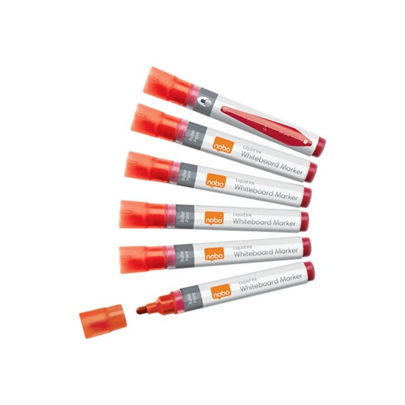 5028252612845-Nobo Liquid Ink - 10 Marqueurs - non permanent - pour verre, tableau blanc, émail - rouge-P_405159967_1-0