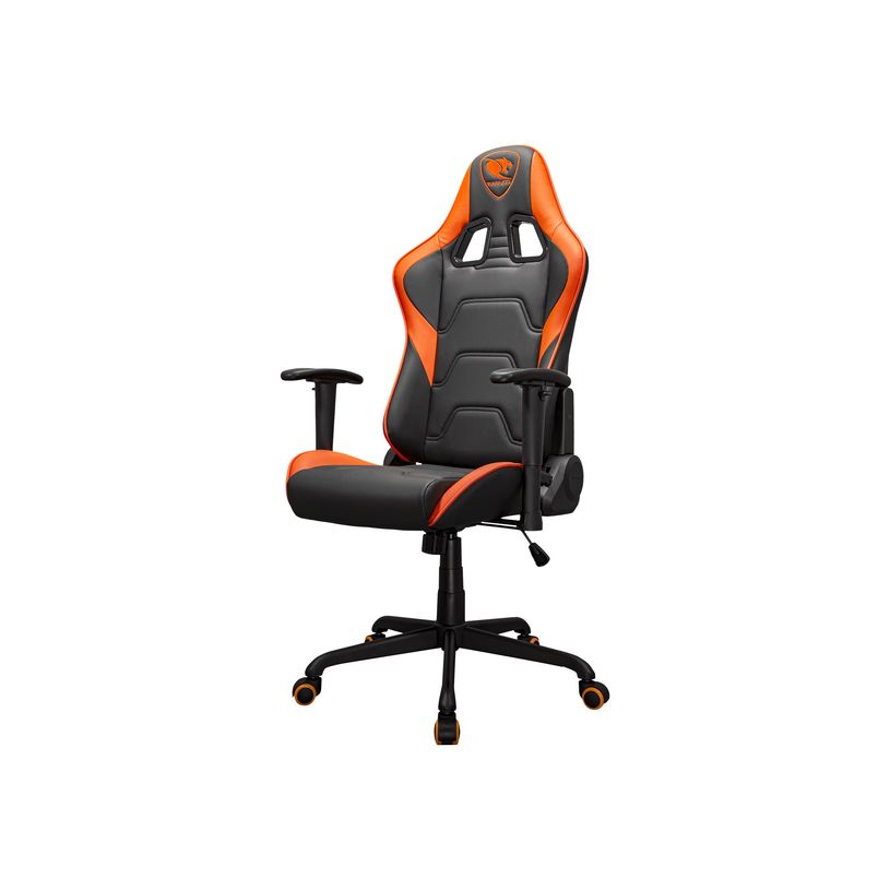 4710483775512-Fauteuil gamer ARMOR ELITE - accoudoirs réglables - appui-tête intégré - Noir/orange--5