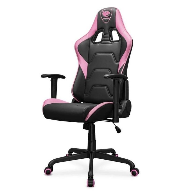 4710483775567-Fauteuil gamer ARMOR ELITE - accoudoirs réglables - appui-tête intégré - noir et rose--2