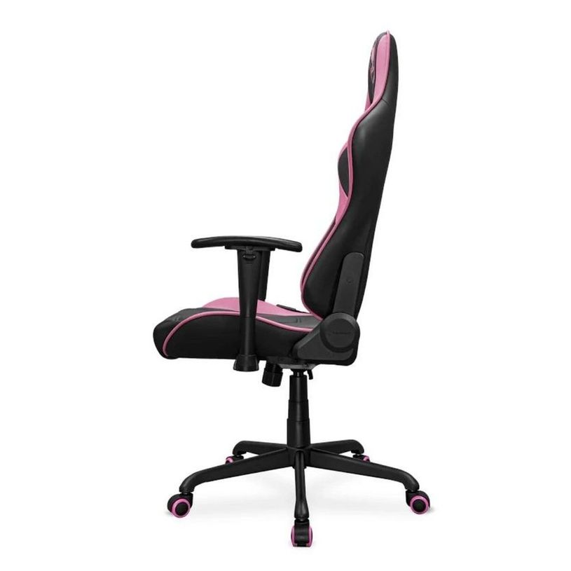 4710483775567-Fauteuil gamer ARMOR ELITE - accoudoirs réglables - appui-tête intégré - noir et rose--3