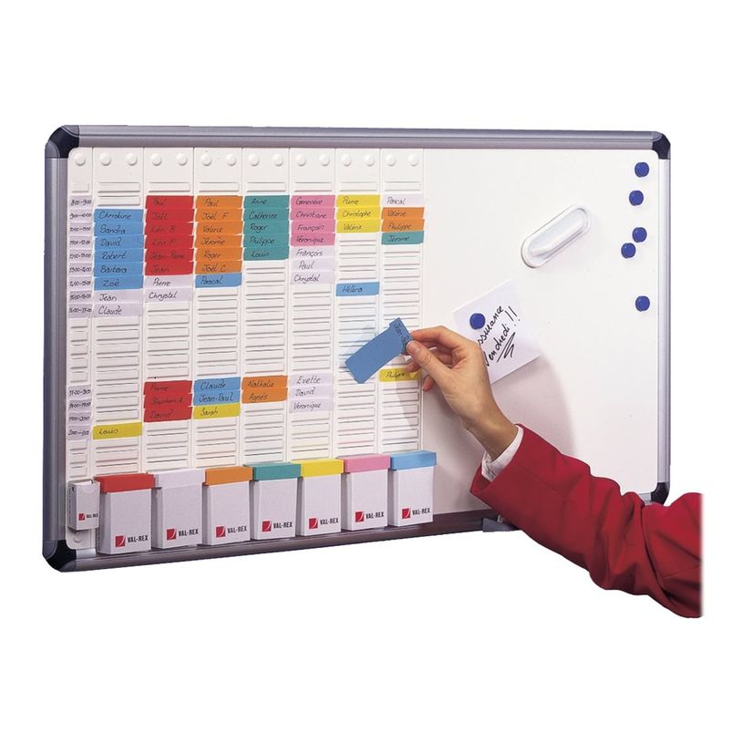 3147330068878-Nobo tableau combiné: tableau blanc, planning à cartes - 24 logements x 8 colonnes-P_405160042_4-3