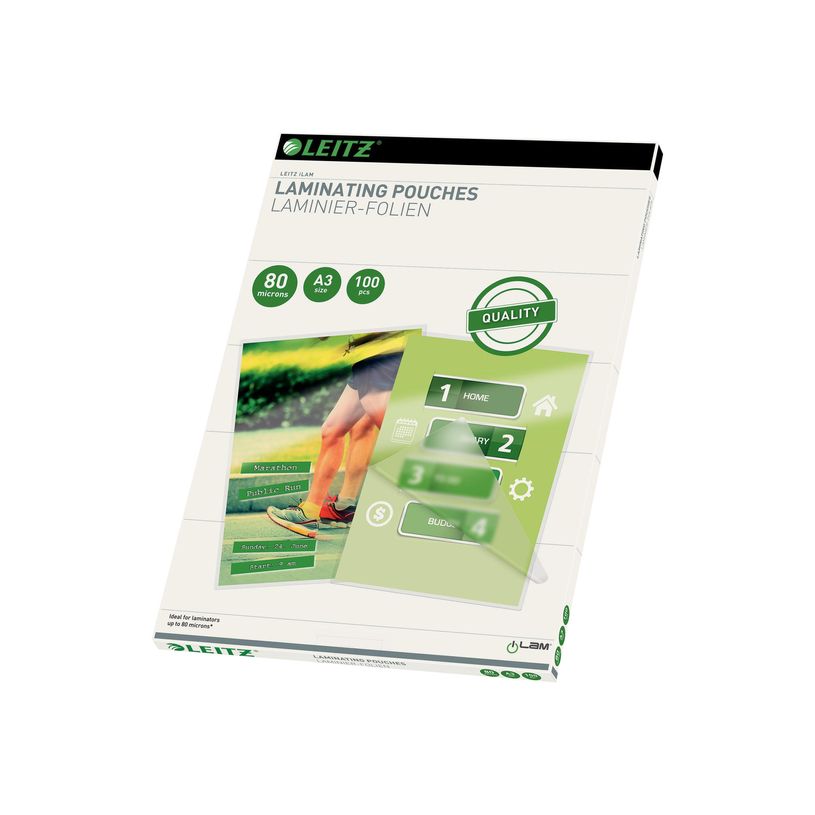 5411313338196-Leitz - 100 pochettes de plastification A3 (297 x 420 mm) - 80 microns - brillant-P_405160073_1-0