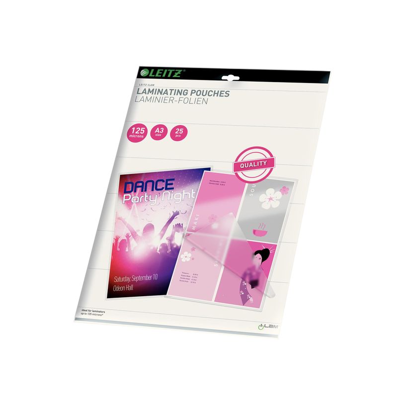 5411313338363-Leitz - 25 pochettes de plastification A3 (297 x 420 mm) - 125 microns- brillant-P_405160075_1-0