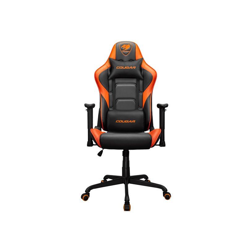 4710483775512-Fauteuil gamer ARMOR ELITE - accoudoirs réglables - appui-tête intégré - Noir/orange-P_405160586_1-1