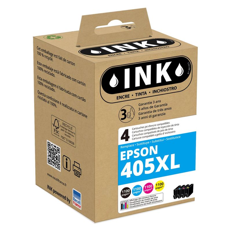 8720282009493-Cartouche compatible Epson 405XL Valise - pack de 4 - noir, cyan, magenta, jaune - Ink-P_405160691_1-0