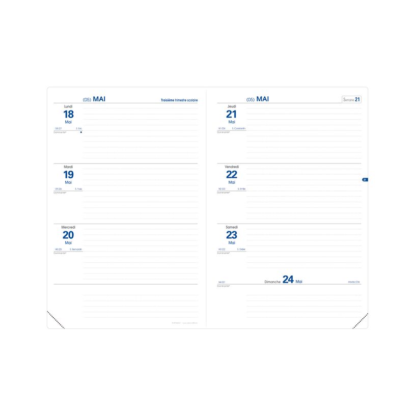 3371010515769-Quo Vadis - Agenda année scolaire - 2026-2027 - Texthebdo - Semainier Horizontal - Français - Impala - Rouge - 12 mois de mi-août à mi--1