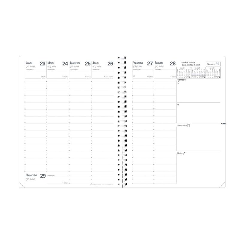3371010482177-Quo Vadis - Agenda année scolaire - Spiralé avec répertoire - 2026-2027 - Président S Septembre - Semainier Planning - Français - Impala - Bleu - 13 mois de août à--2