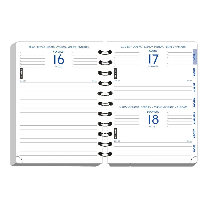 3660942027113-Agenda à spirale Black&Color - 1 jour par page - 12 x 17 cm - rose - Exacompta-P_405161254_6-11