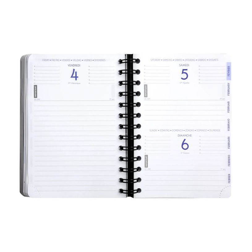 3660942084116-Agenda à spirale Shiny - 1 jour par page - 12 x 17 cm - fleurs - Exacompta-P_405161256_12-12