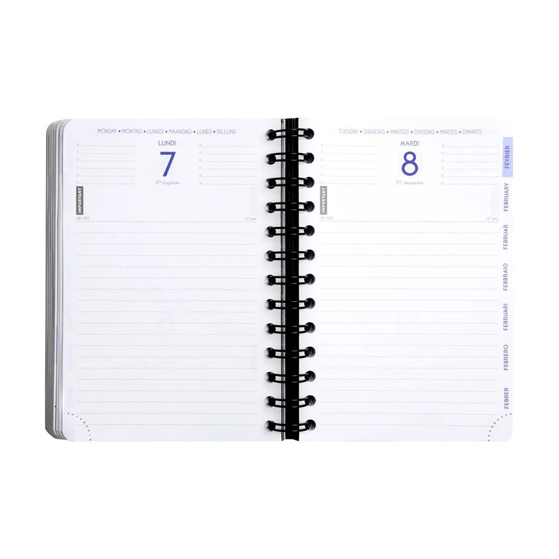 3660942084116-Agenda à spirale Shiny - 1 jour par page - 12 x 17 cm - fleurs - Exacompta-P_405161256_13-11