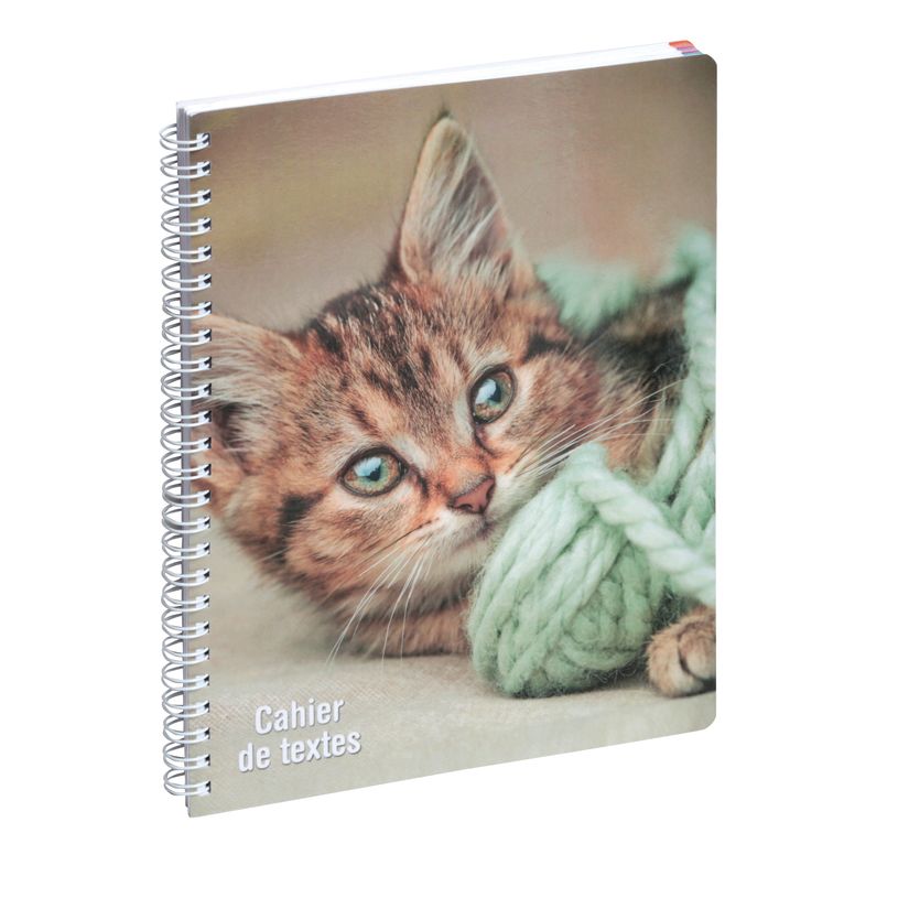 3660942084314-Cahier de textes à spirale Animaux - 17 x 22 cm - chaton - Exacompta-P_405161275_1-0