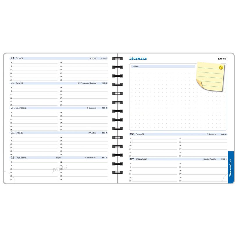 3660942084789-Agenda de bureau spiralé Color Design - 1 semaine sur 2 pages - 15 x 17 cm - feuilles - E-P_405161279_2-1