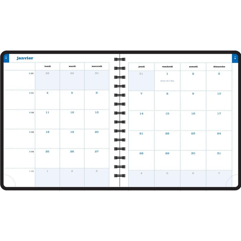 3660942084789-Agenda de bureau spiralé Color Design - 1 semaine sur 2 pages - 15 x 17 cm - feuilles - E-P_405161279_3-2