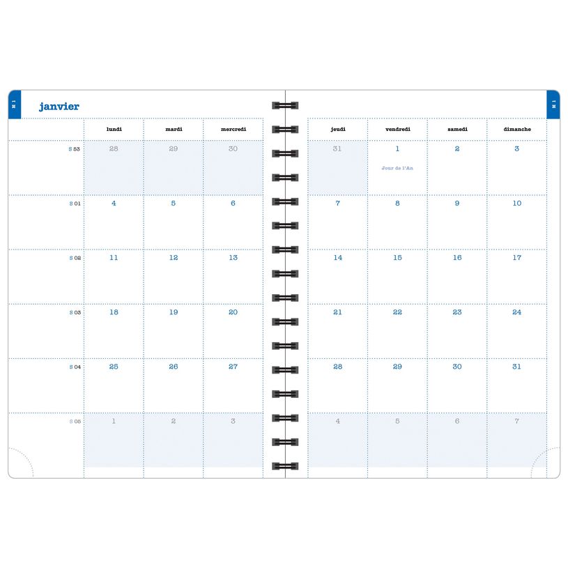 3660942084802-Agenda de bureau spiralé Color Design - 1 semaine sur 2 pages - 15 x 21 cm - feuilles - E-P_405161281_3-2