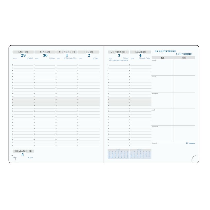 3660942084895-Agenda de bureau Elise - 1 semaine sur 2 pages - 18,5 x 22,5 cm - taupe - Exacompta-P_405161291_2-1