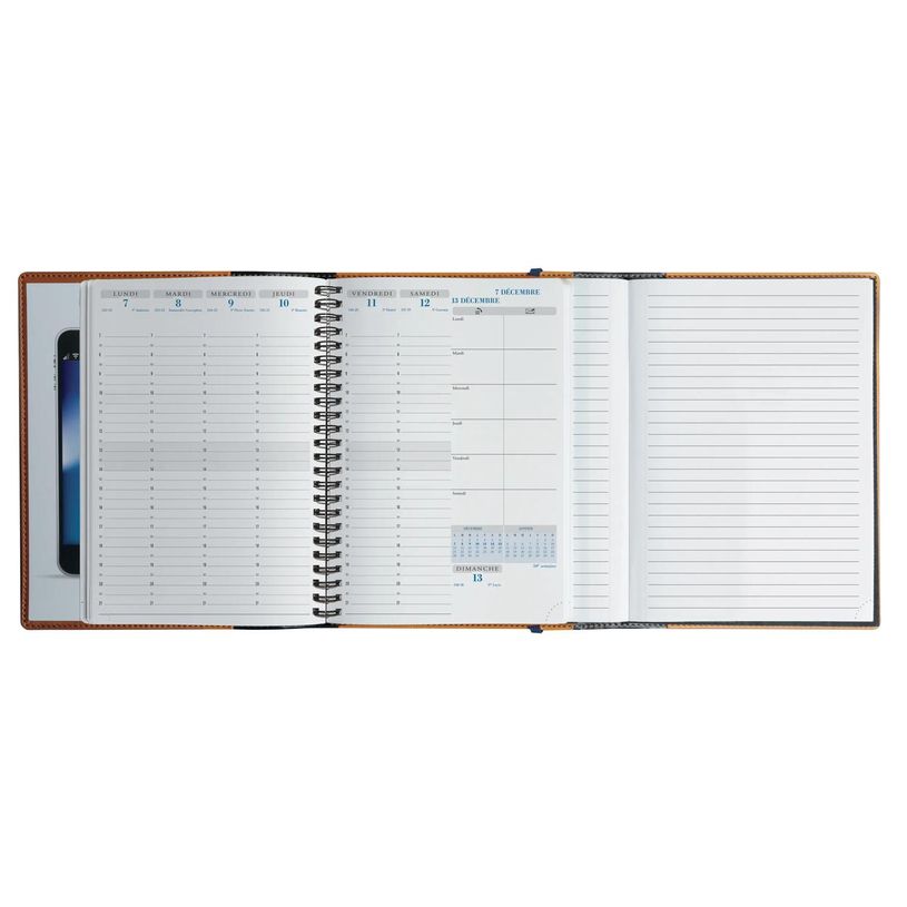 3660942085267-Agenda de bureau spiralé 16 mois All in One - 1 semaine sur 2 pages - 15 x 21 cm - rose --P_405161302_2-1