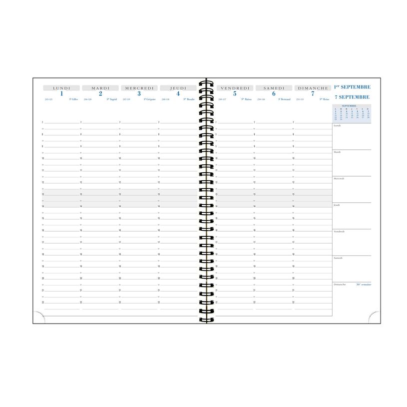 3660942084703-Agenda de bureau spiralé 16 mois Casual - 1 semaine sur 2 pages - A4 (21x29,7 cm) - gris -P_405161304_2-1