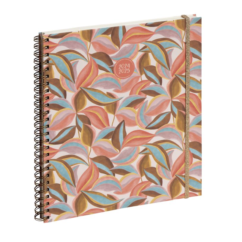 3660942084390-Agenda de bureau spiralé 16 mois Capucine - 1 semaine sur 2 pages - 18,5 x 22,5 cm - rose-P_405161338_1-0