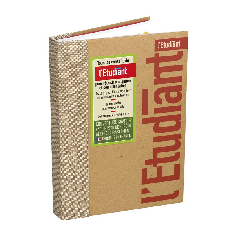3147280241871-Agenda L'Etudiant Eco responsable - 1 jour par page - 15 x 20 cm - kraft/rouge - Hamelin-P_405161832_1-0
